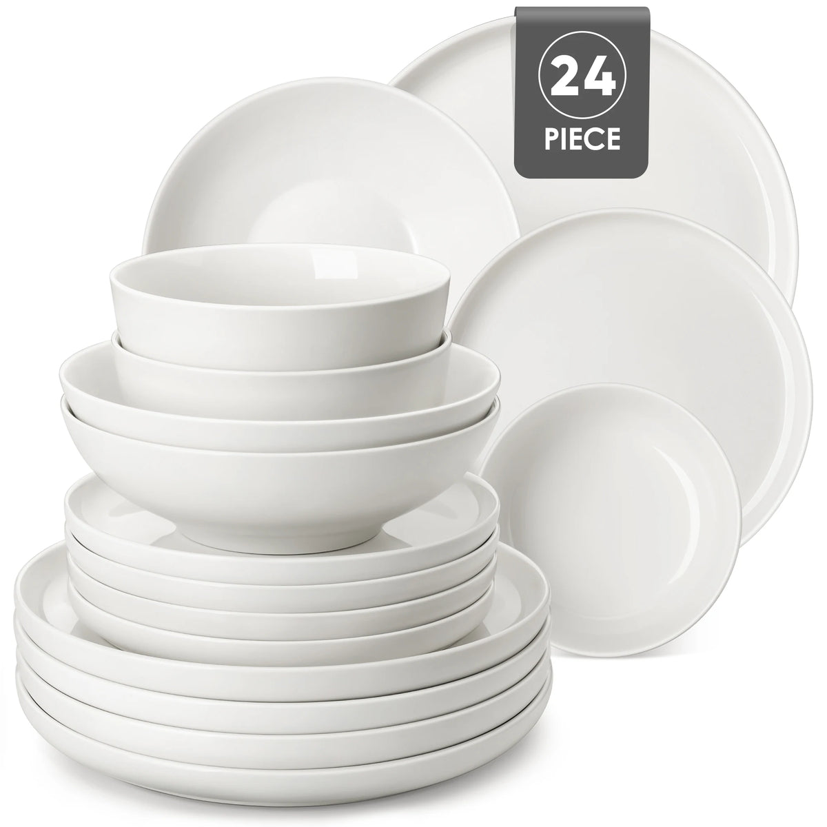 MALACASA Ceramic Dinnerware Set With Plates And Cereal Bowls