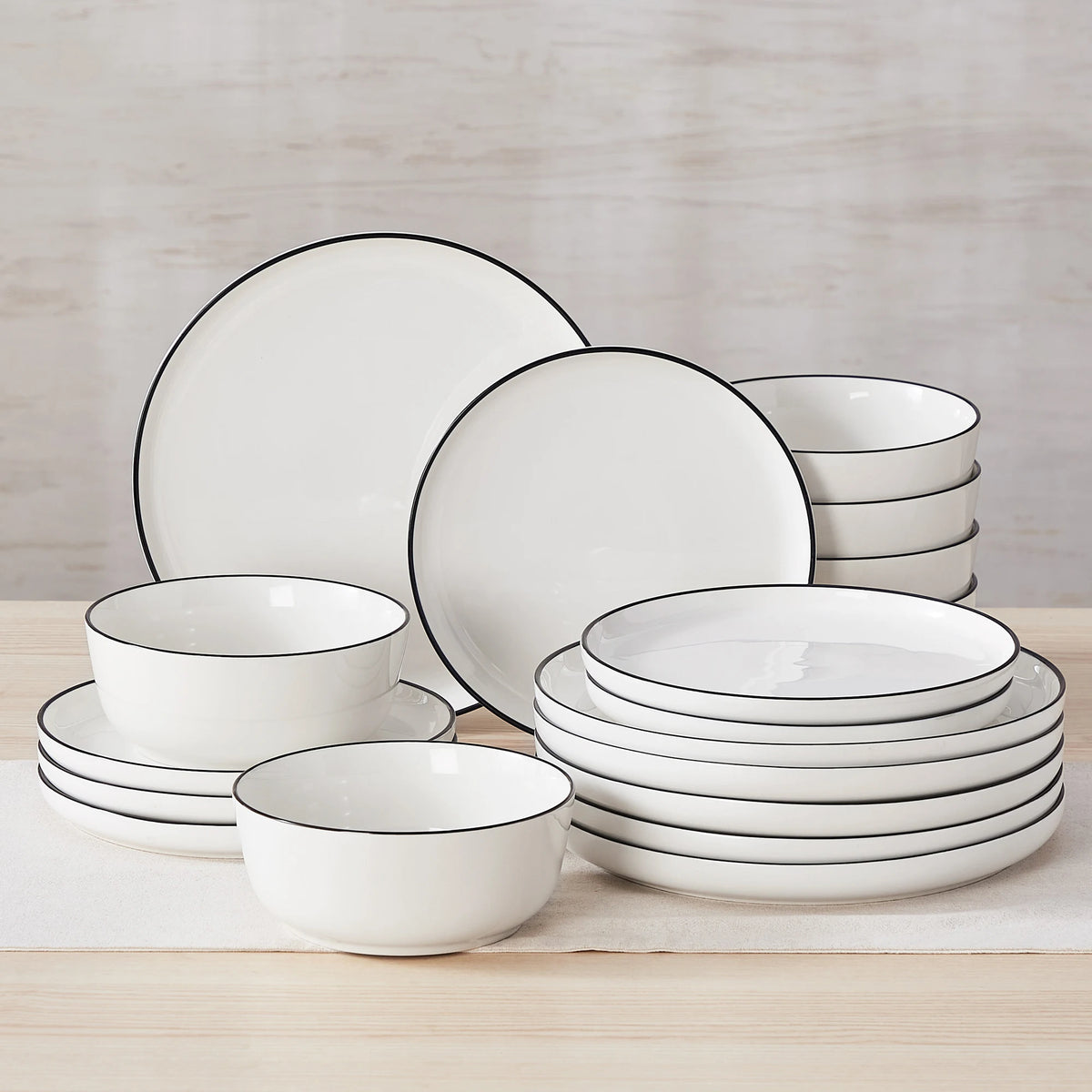 MALACASA Ceramic Dinnerware Set With Plates And Cereal Bowls