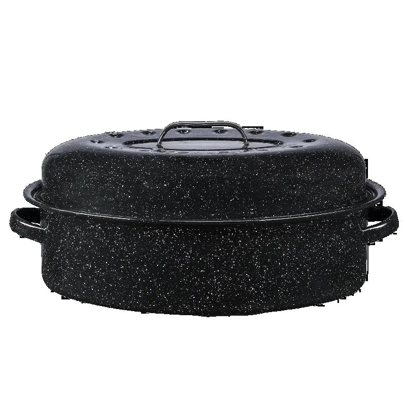 Heavy Gauge Steel Covered Oval Roaster Pan With Lid