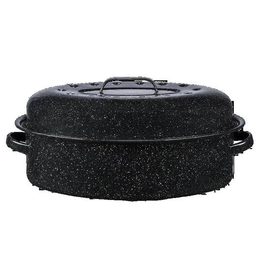 Durable Covered Oval Steel Roaster Pan For Everyday Cooking